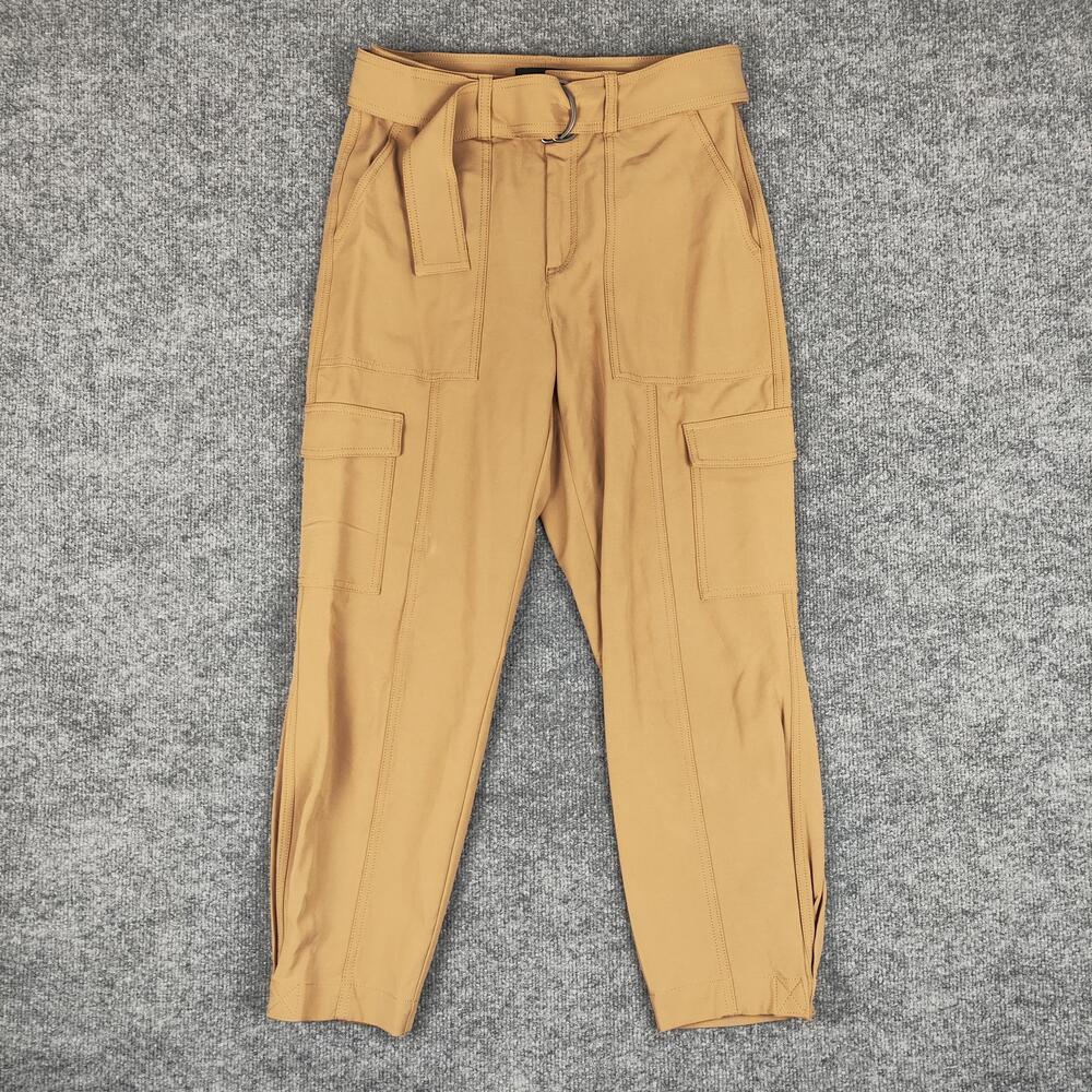 Banana Republic Pants Womens 6 Brown Twill Cargo Belted Ankle Stretch Utility